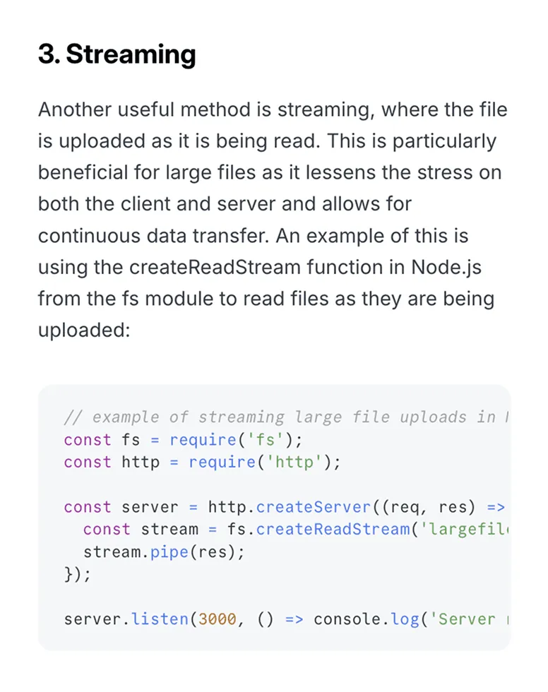 Tables, code blocks, and combinations of elements across blog pages