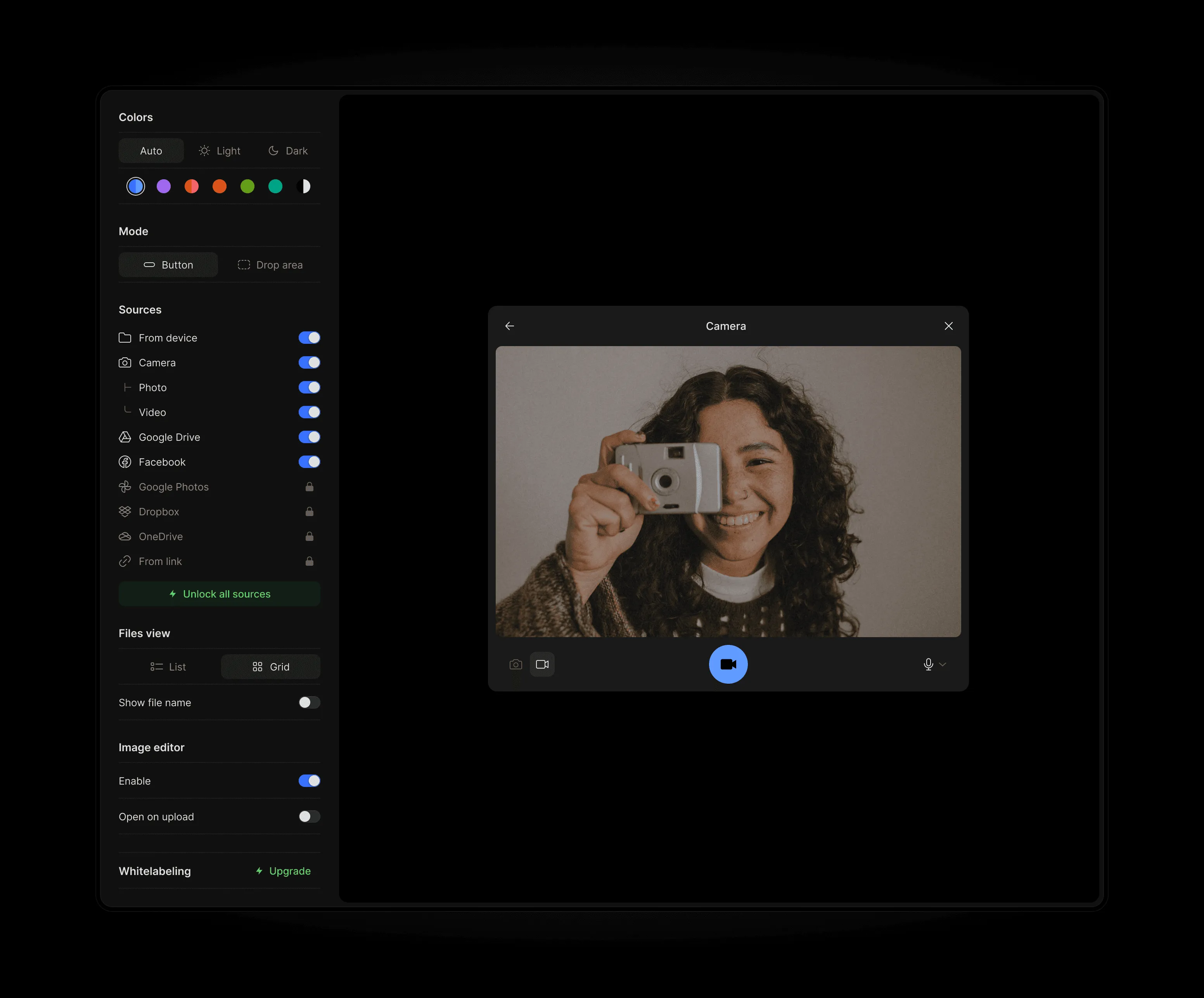 Uploader configuration